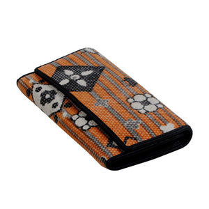 Myra S-3007 Orange and Grey Striped Wallet NEW