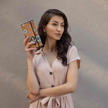 Myra S-3007 Orange and Grey Striped Wallet NEW