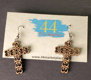 Filigree Cross Earrings
