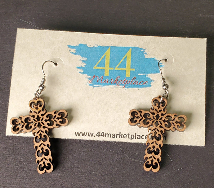 Filigree Cross Earrings