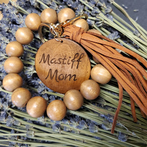 Engraved Inspirational Wooden Bead Wristlet Available in several colors