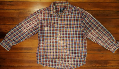 Vintage Distressed Flannel Red Lavender