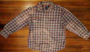Vintage Distressed Flannel Red Lavender
