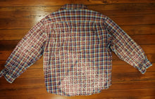Vintage Distressed Flannel Red Lavender
