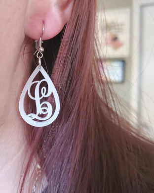 Acrylic Monogram Earrings