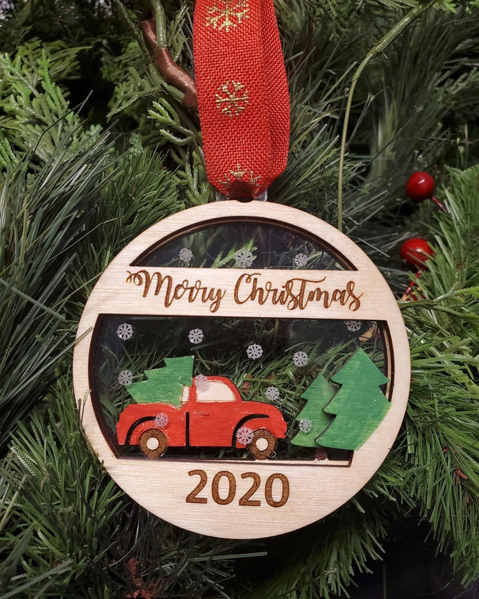 Wooden ornament - Red Truck