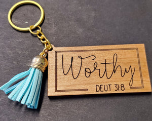 Bible verse key chains with tassel